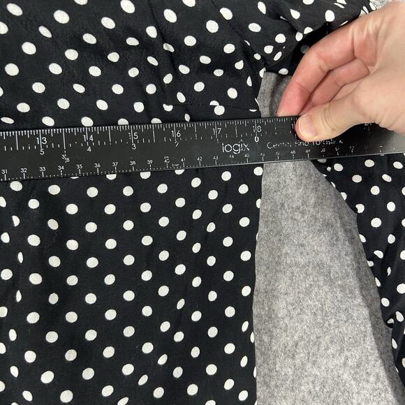 Zara Top Womens Small Black Polka Dot Tie Back Chiffon Lightweight Blouse - Picture 3 of 9